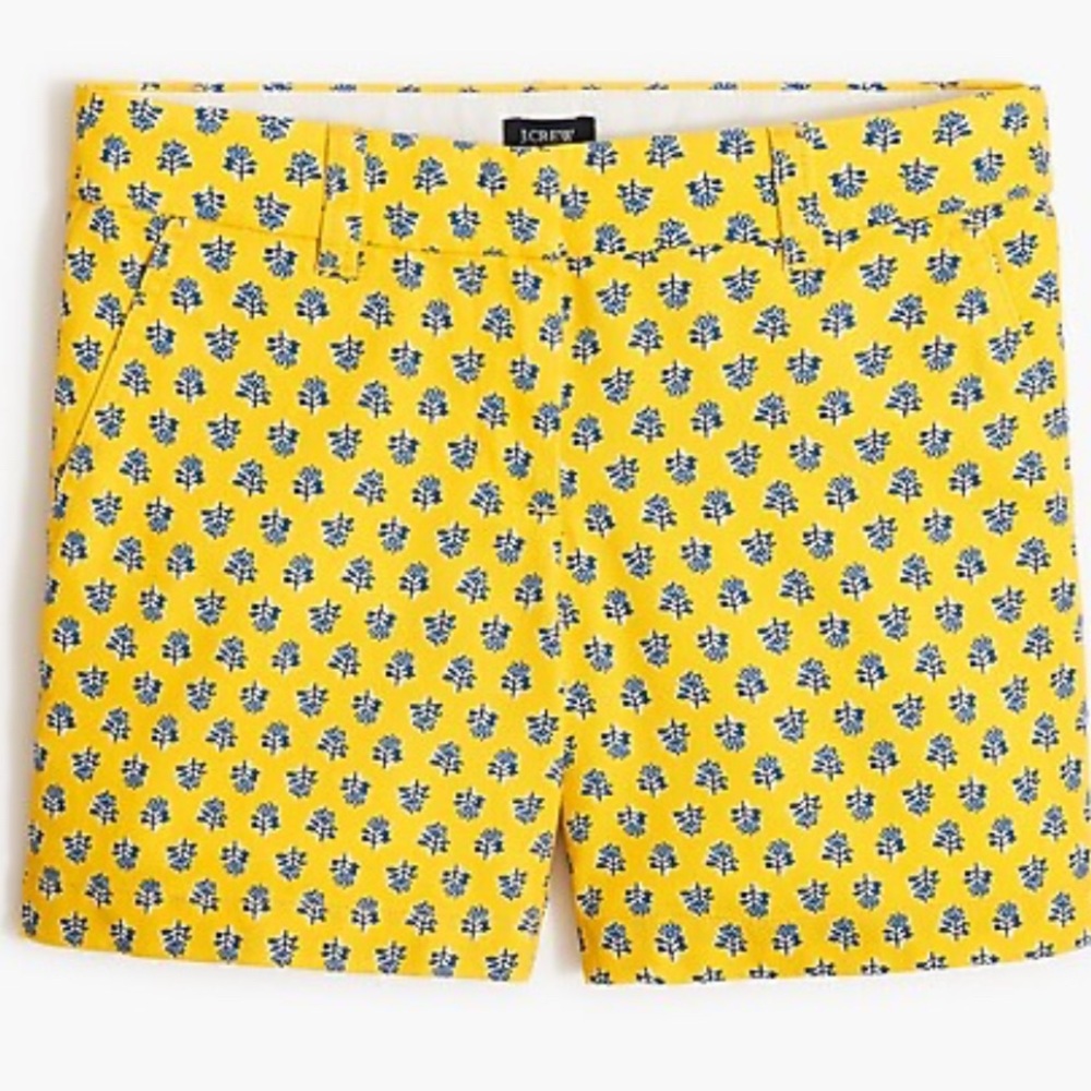 J.Crew Factory 5" classic yellow/blue chino short - Size 10